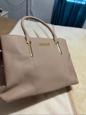 Reaction Kenneth Cole Blush Pink Pebbled Leather Tote with Gold Hardware